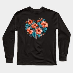 Hibiscus heart Long Sleeve T-Shirt